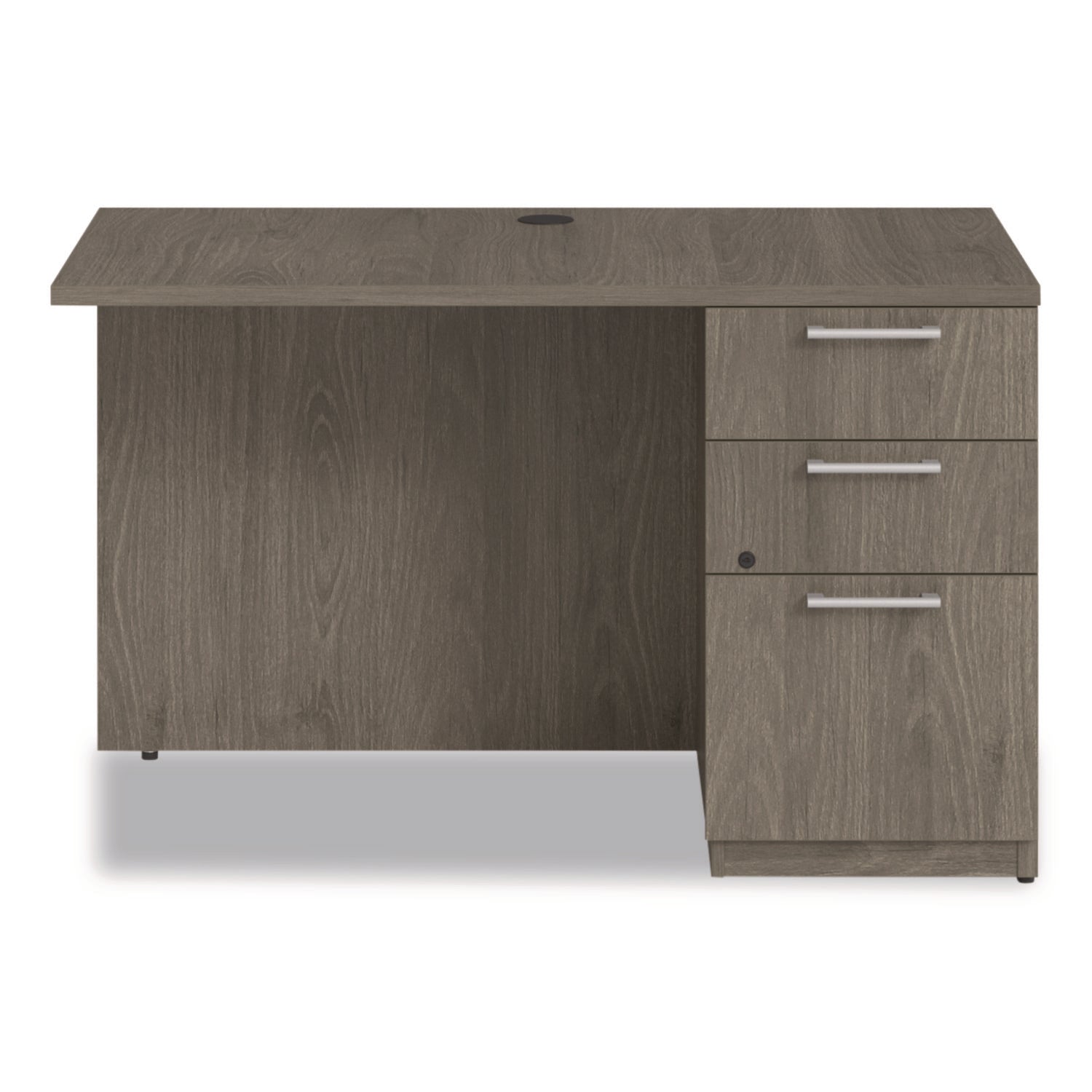 Alera® Seville Desk Return with Pedestal, Right, 48" x 24" x 29", Walnut