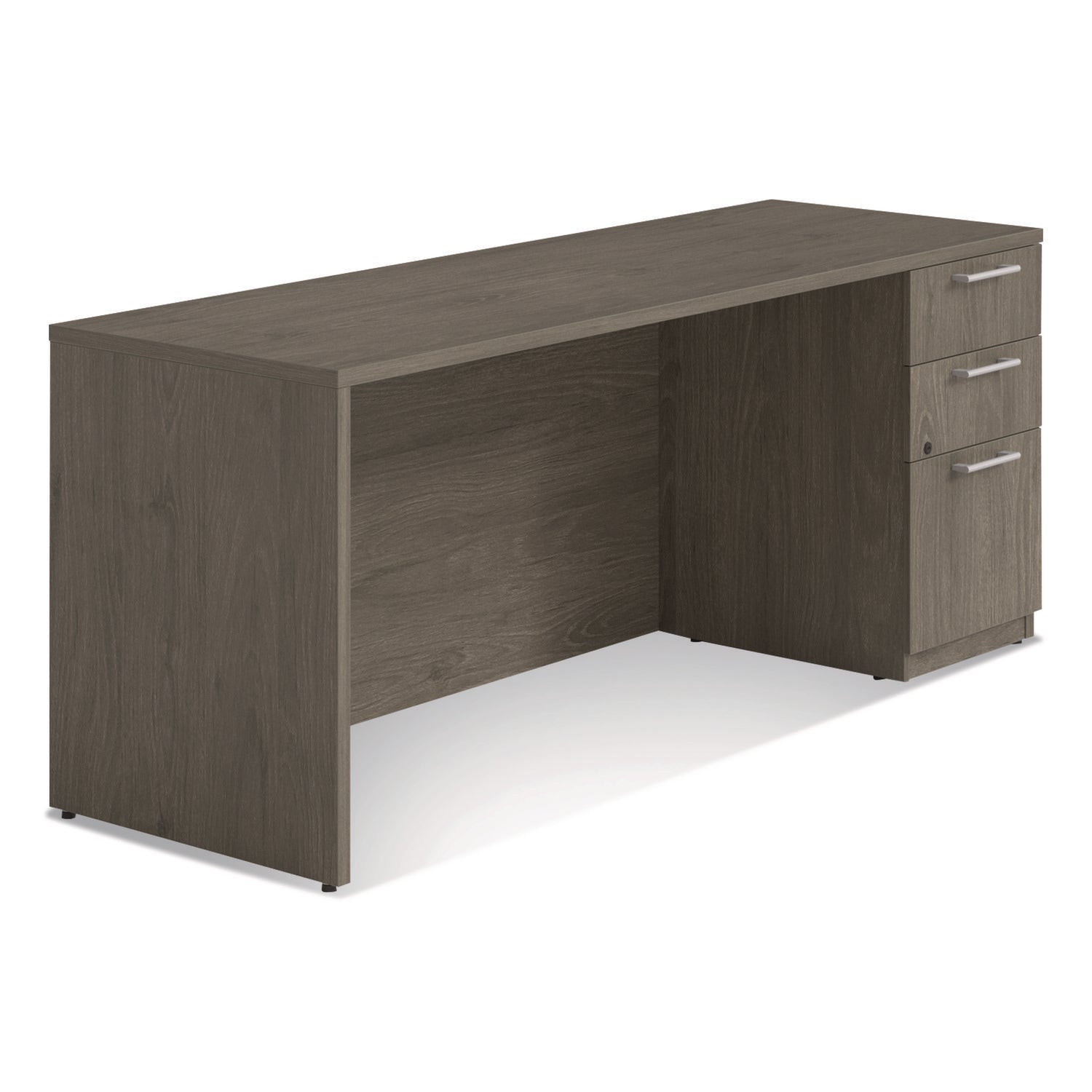 Alera® Alera Seville Series Credenza with Pedestal, Right Pedestal, 72w x 24d x 29h, Walnut