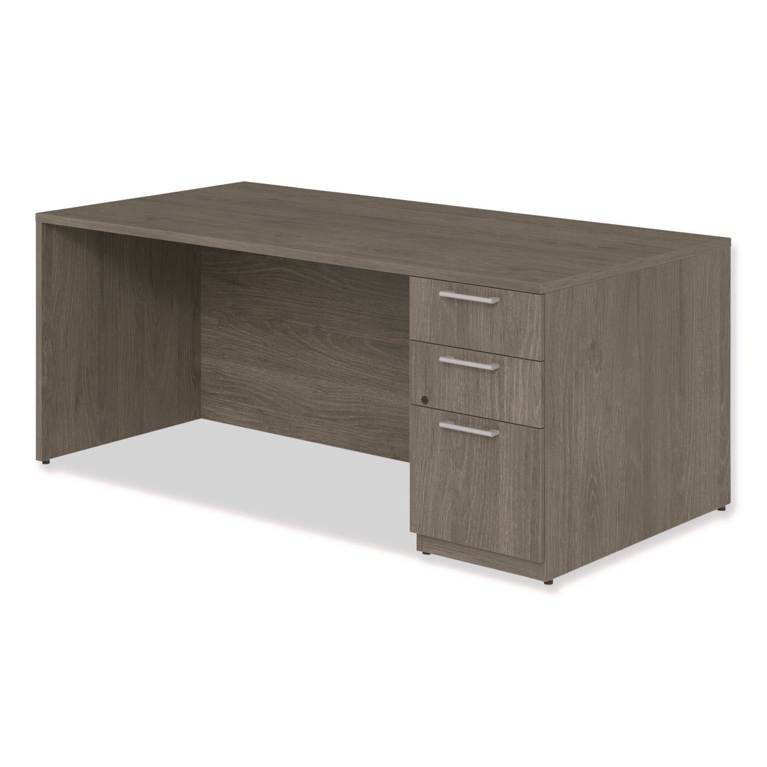 Alera® Alera Seville Series Single Pedestal Desk, Right Pedestal, 72" x 36" x 29", Walnut