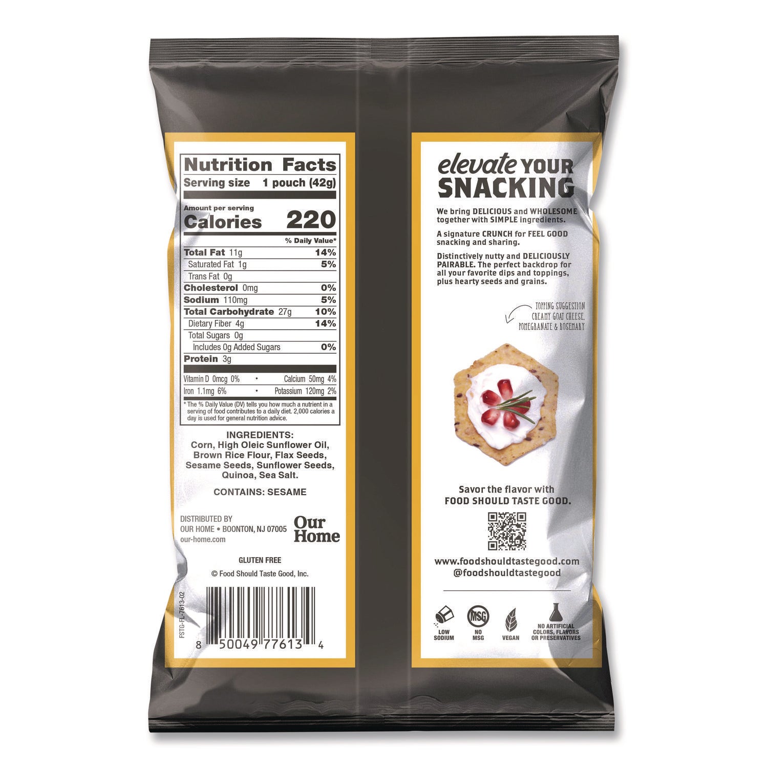 Food Should Taste Good™ Tortilla Chips, Multigrain with Sea Salt, 1.5 oz, 24/Carton