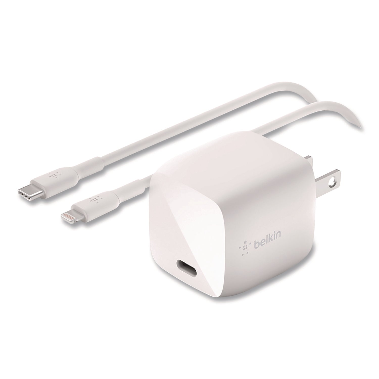 Belkin® BOOST CHARGE USB-C PD 3.0 PPS Wall Charger + USB-C to USB-C Cable, White