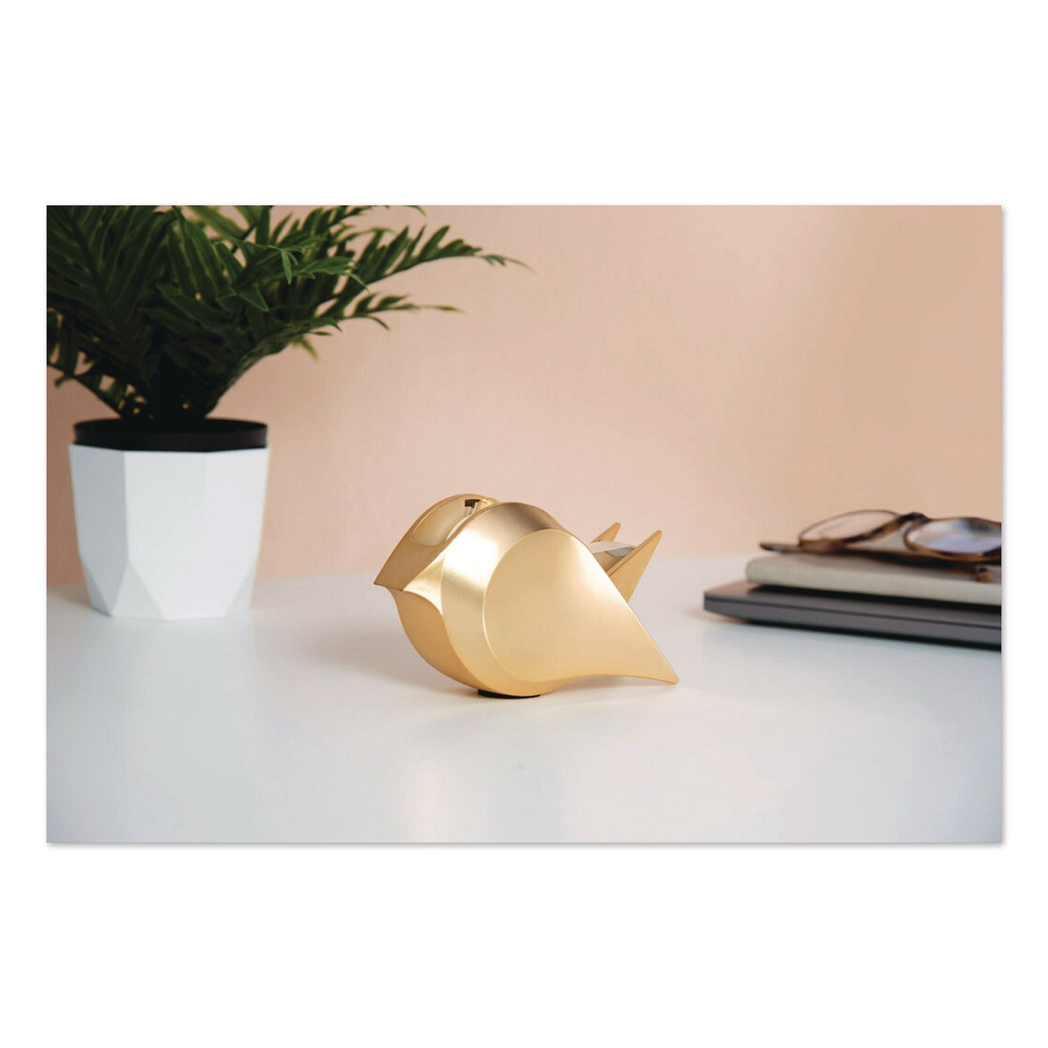 Scotch® Bird Desktop Tape Dispenser, 1" Core, Metallic Gold