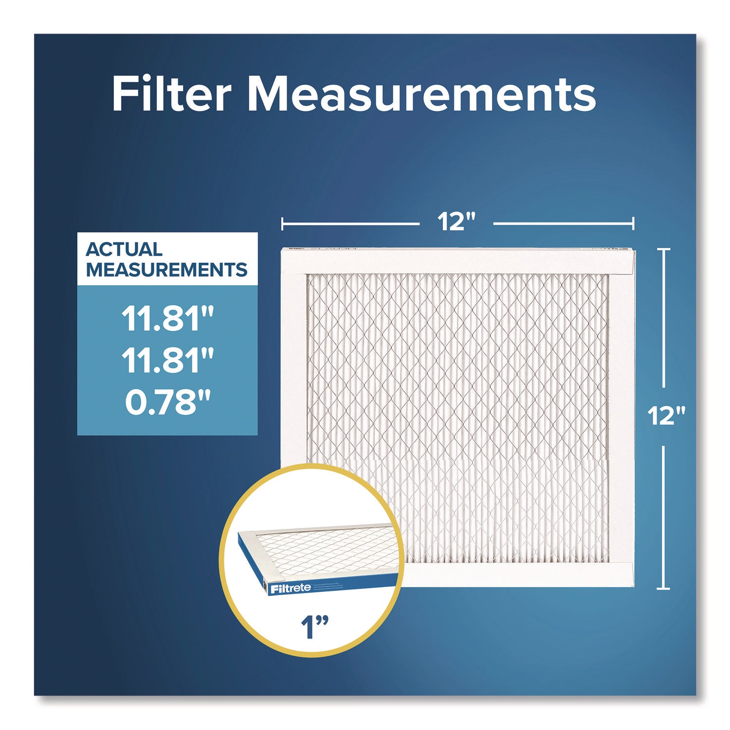 Filtrete™ High Performance Air Filter, 12 x 12, 4/Carton