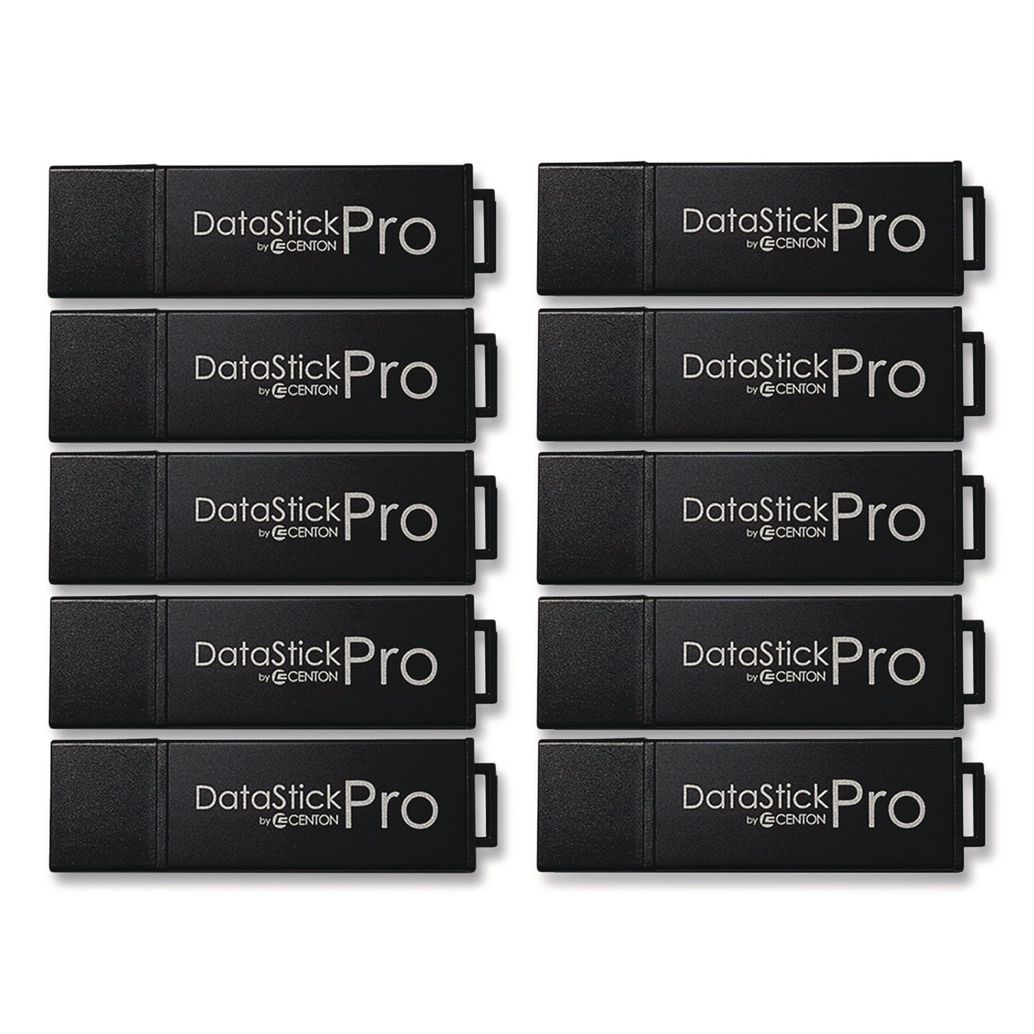 Centon DataStick Pro USB 3.2 Type A Flash Drive, 32 GB, Black, 10/Pack