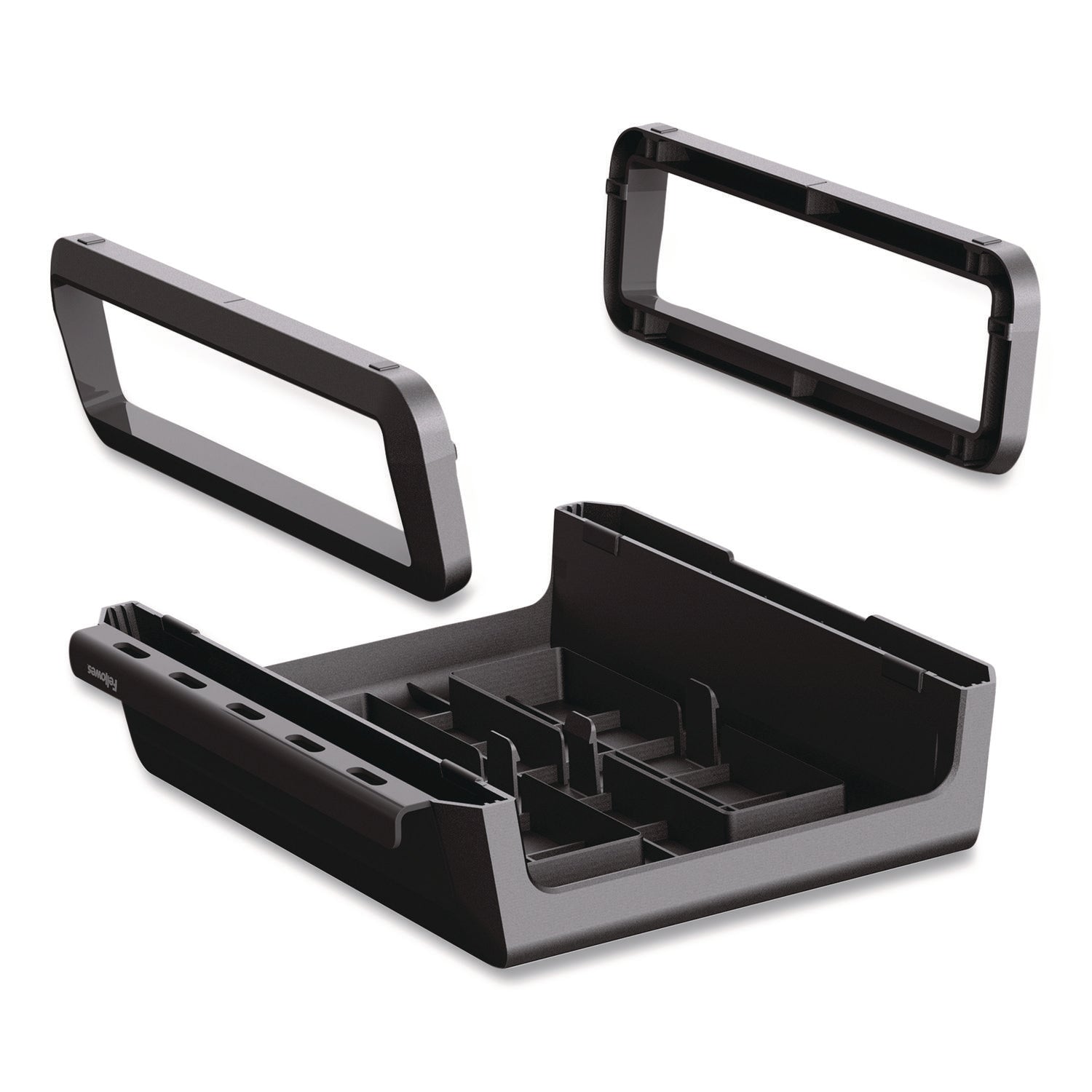 Fellowes® Breyta Monitor Stand, 13.94" x 11.97" x 3.23" to 5.9", Black, Supports 33 lb