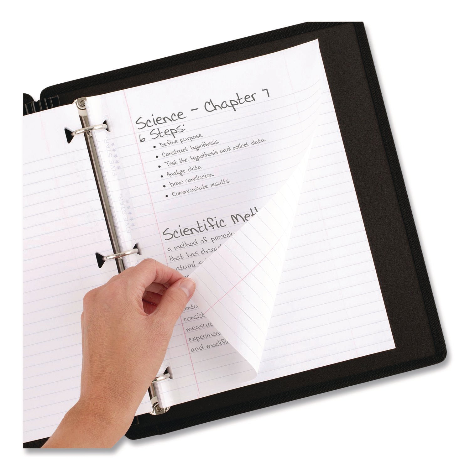 Five Star® Reinforced Filler Paper, 3-Hole, 8 x 10.5, Wide/Legal Rule, 80/Pack