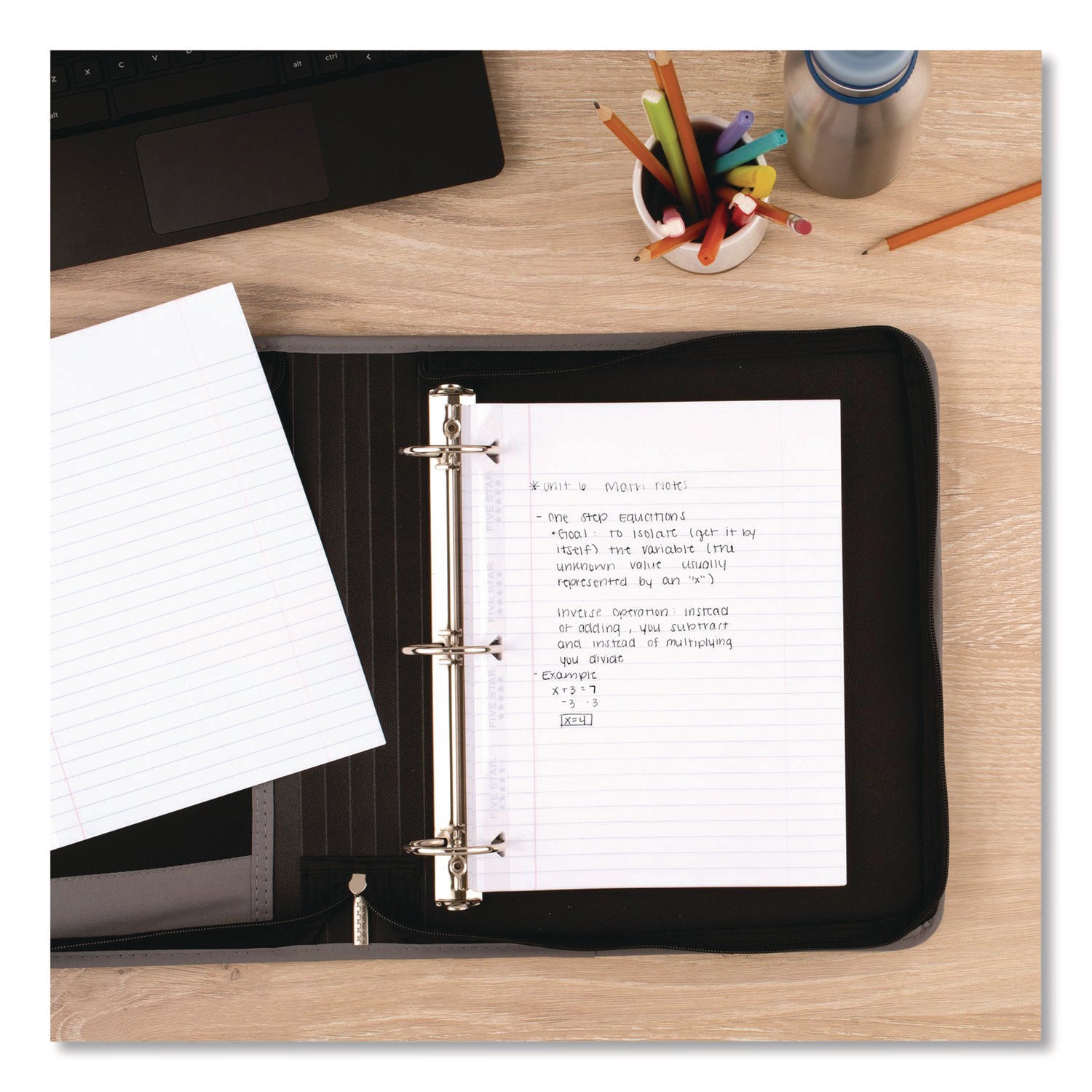 Five Star® Reinforced Filler Paper, 3-Hole, 8 x 10.5, Wide/Legal Rule, 80/Pack