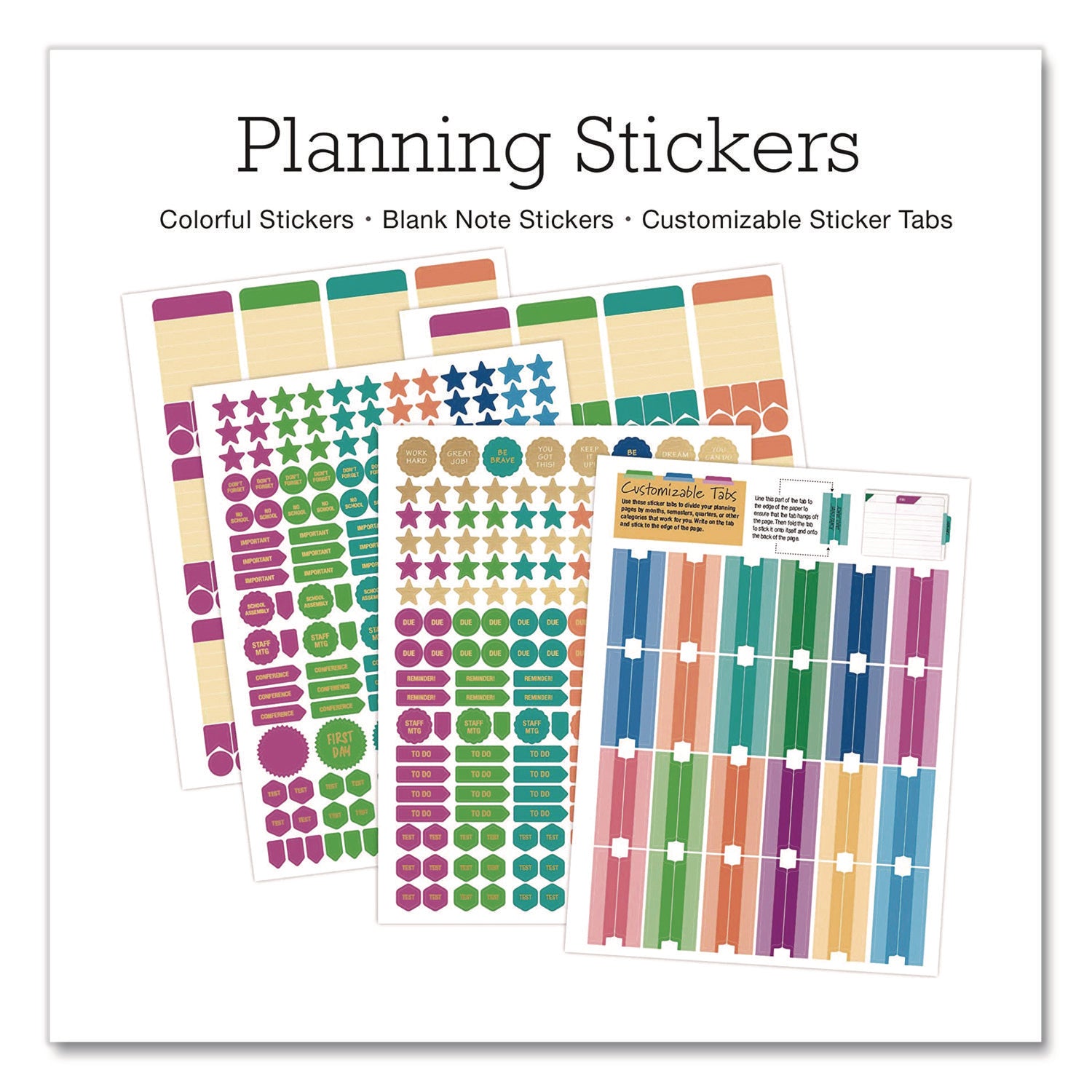 Global Printed Products Deluxe Teacher's Academic Planner, Weekly/Monthly, Seven Class Period per Two-Page Spread, 11 x 8.5, Multicolor Rainbow Cover