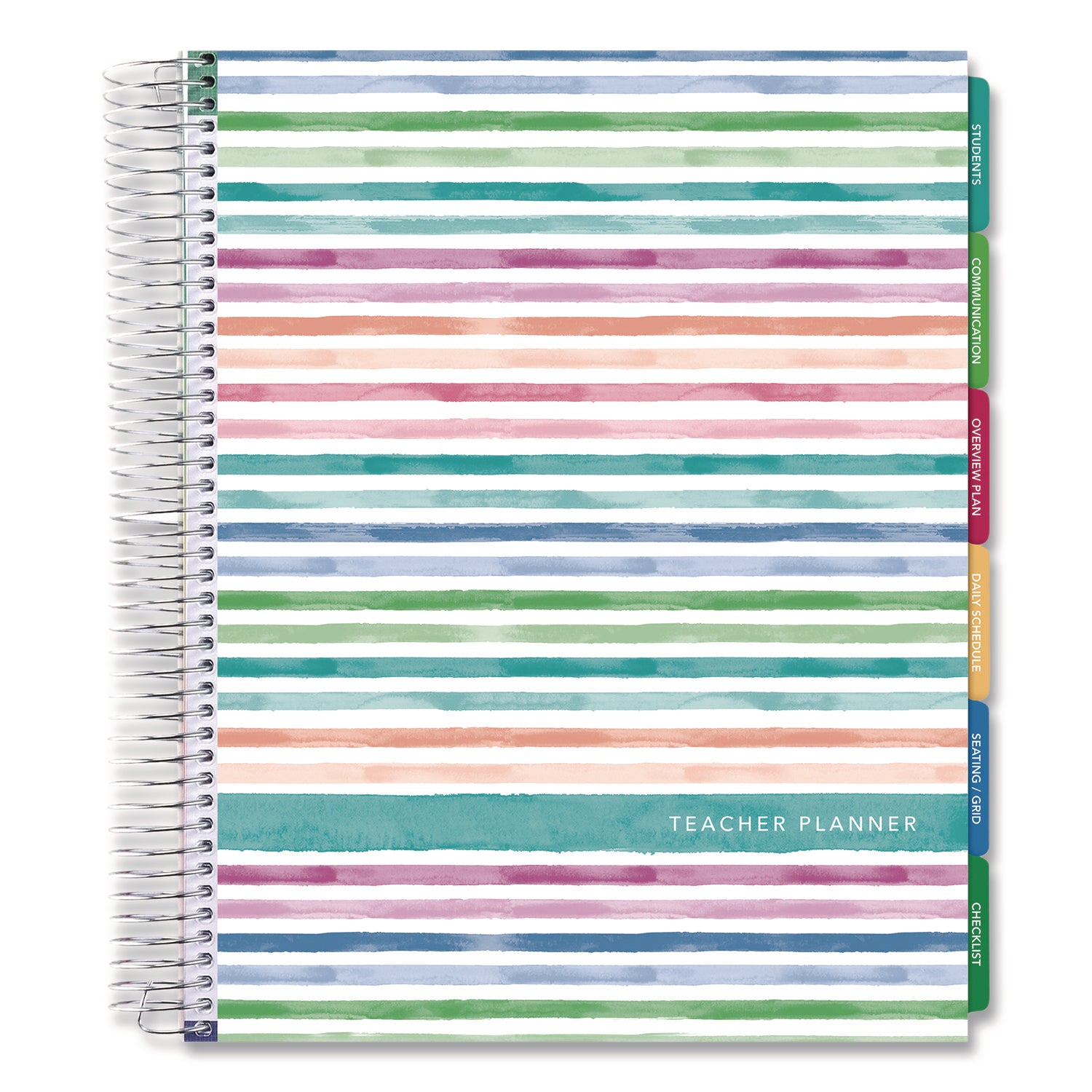 Global Printed Products Deluxe Teacher's Academic Planner, Weekly/Monthly, Seven Class Period per Two-Page Spread, 11 x 8.5, Multicolor Rainbow Cover