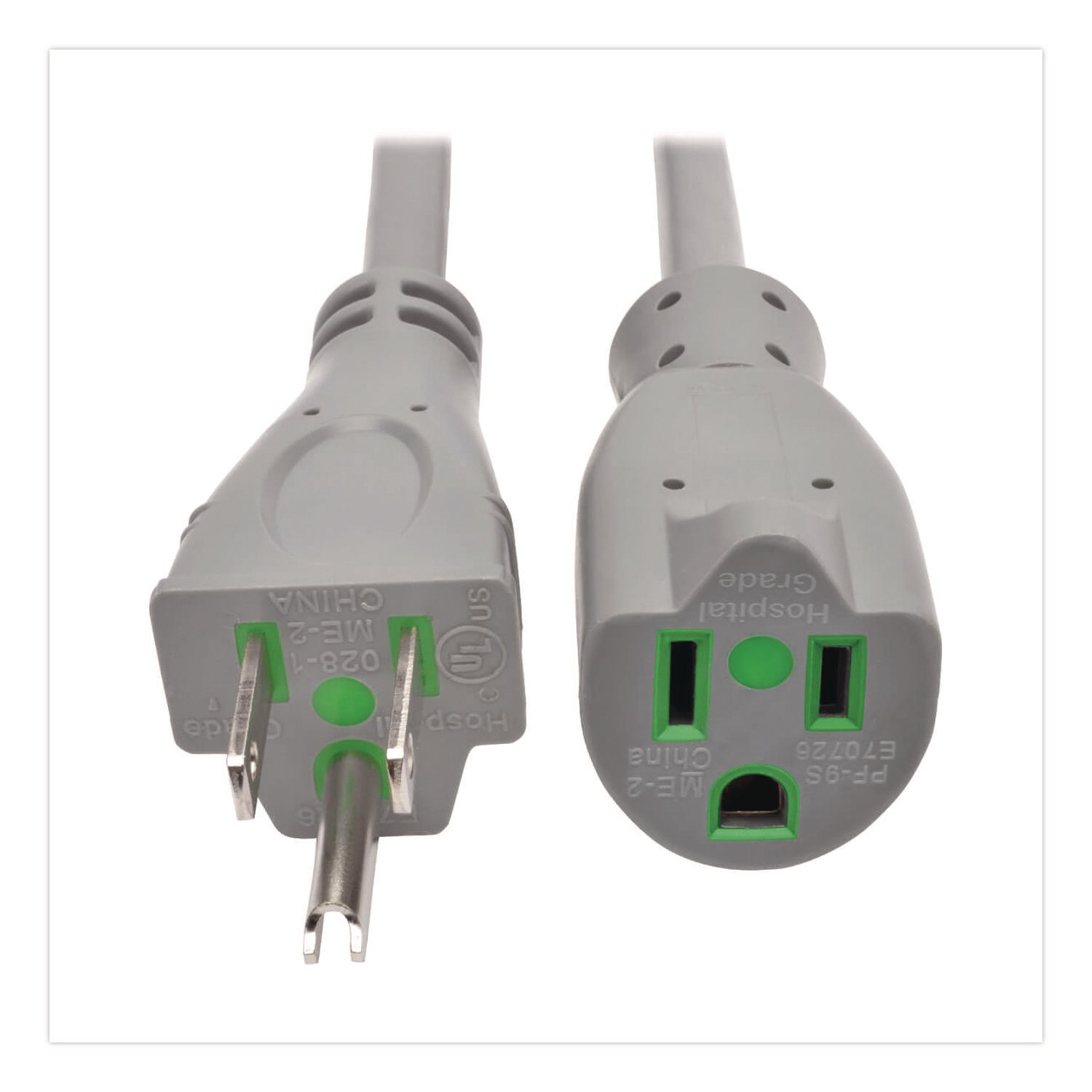 Tripp Lite by Eaton Hospital-Grade Extension Cord, 15 ft, 15 A, Gray