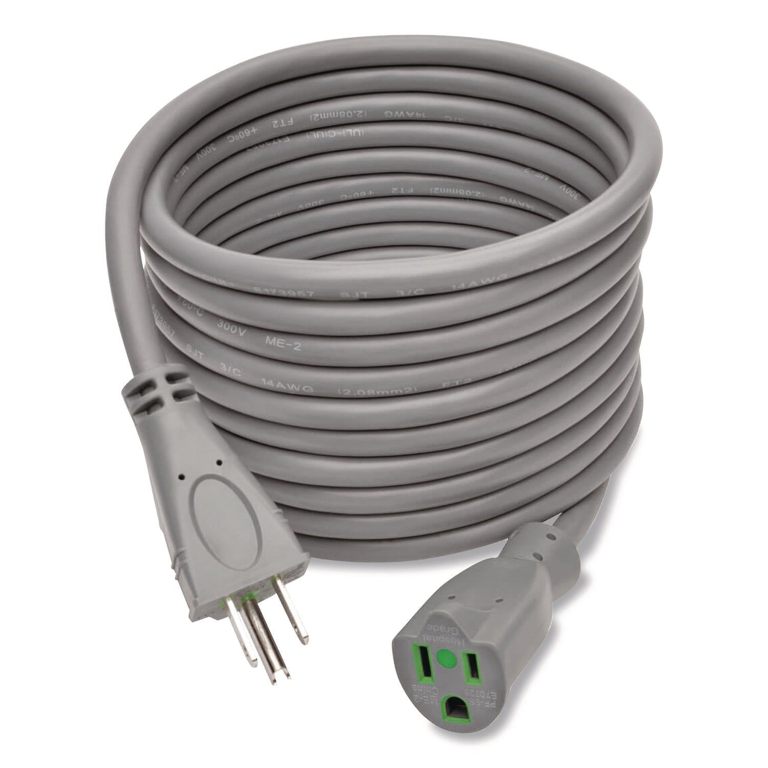 Tripp Lite by Eaton Hospital-Grade Extension Cord, 15 ft, 15 A, Gray