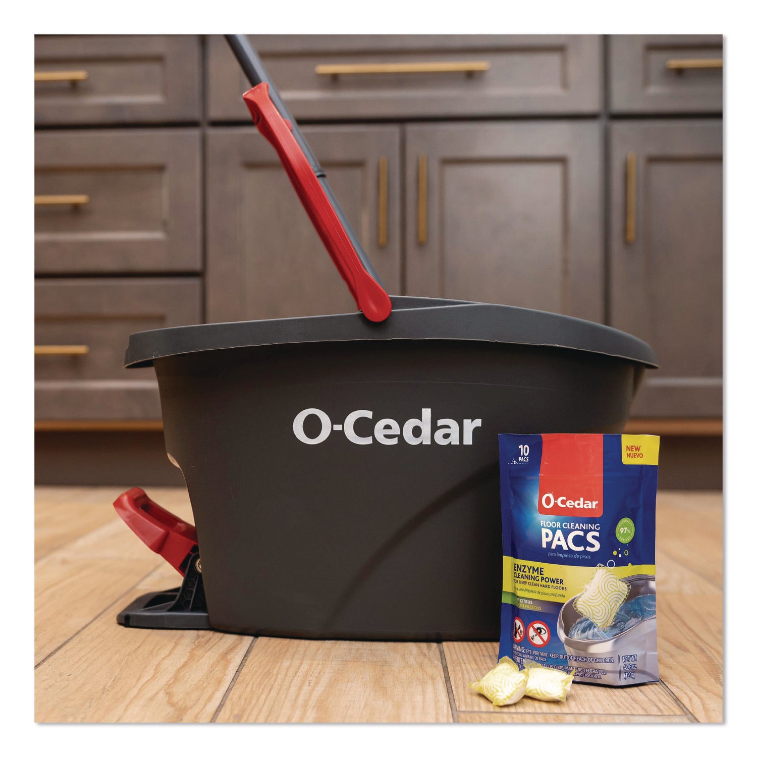 O-Cedar® Cleaning PACS, Crisp Citrus Scent, 10/Pack, 8 Packs/Carton