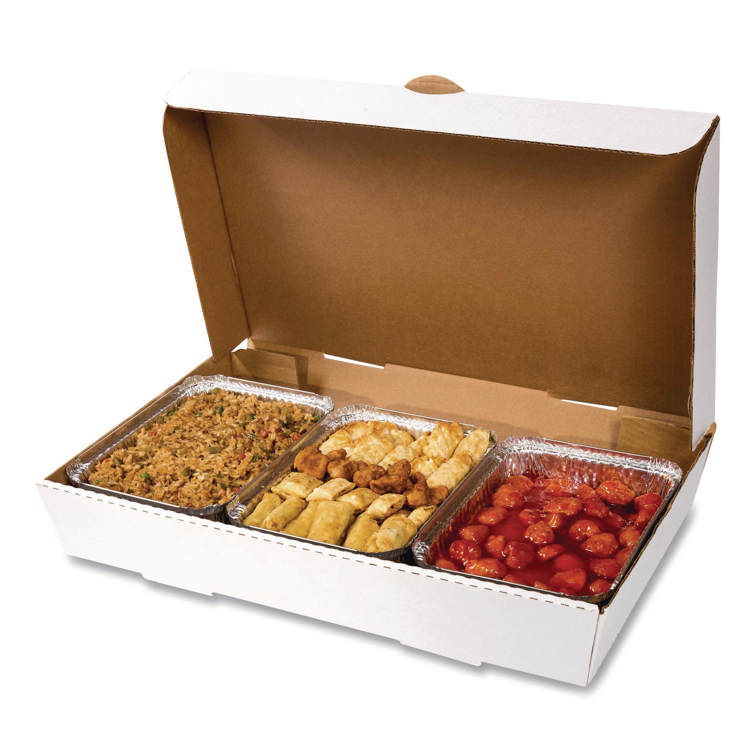 AmerCareRoyal® Catering Boxes, 13 x 21 x 3, White, Paper, 50/Carton
