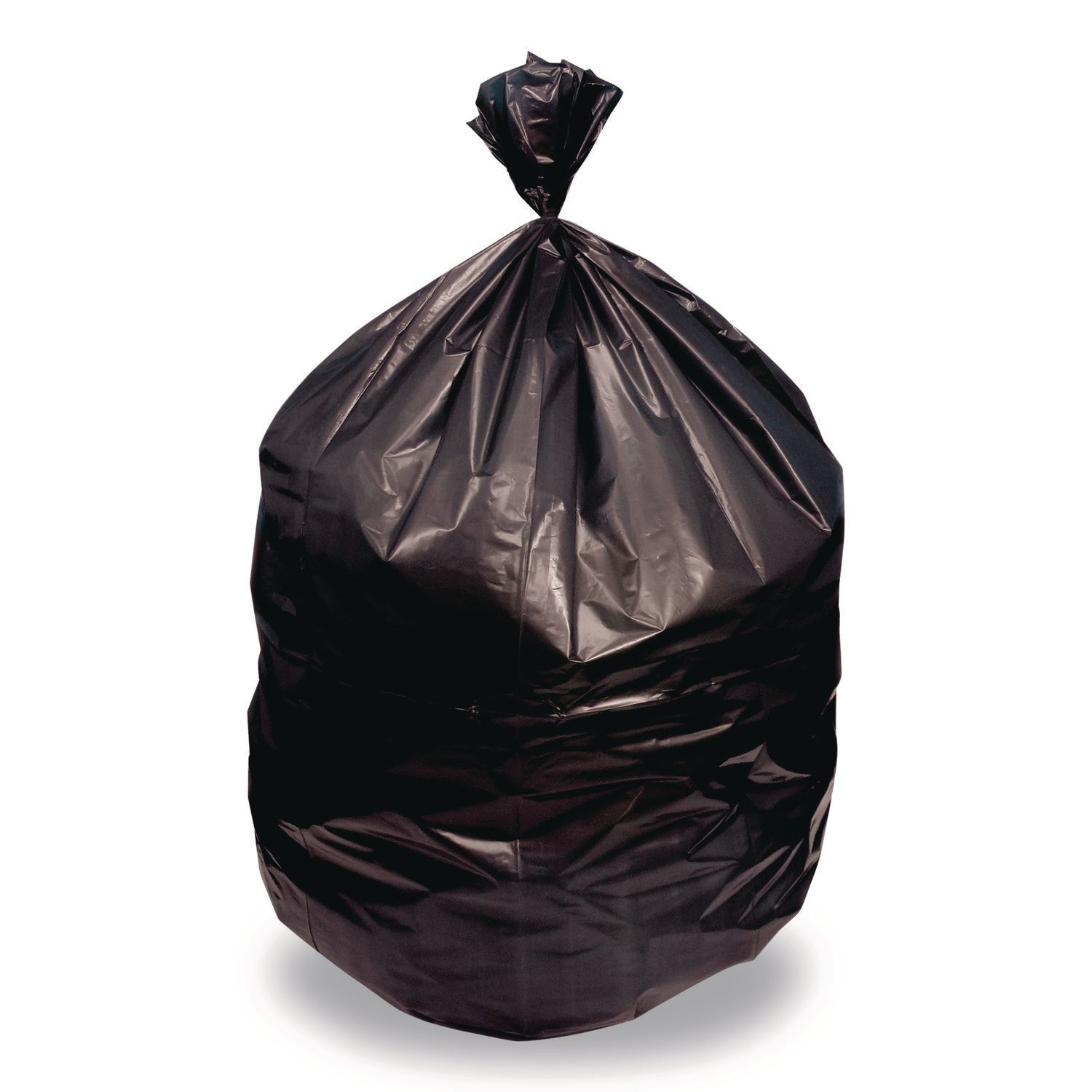 Heritage Linear Low Density Can Liners, 56 gal, 1.5 mil, 46' x 50", Black, 100/Carton