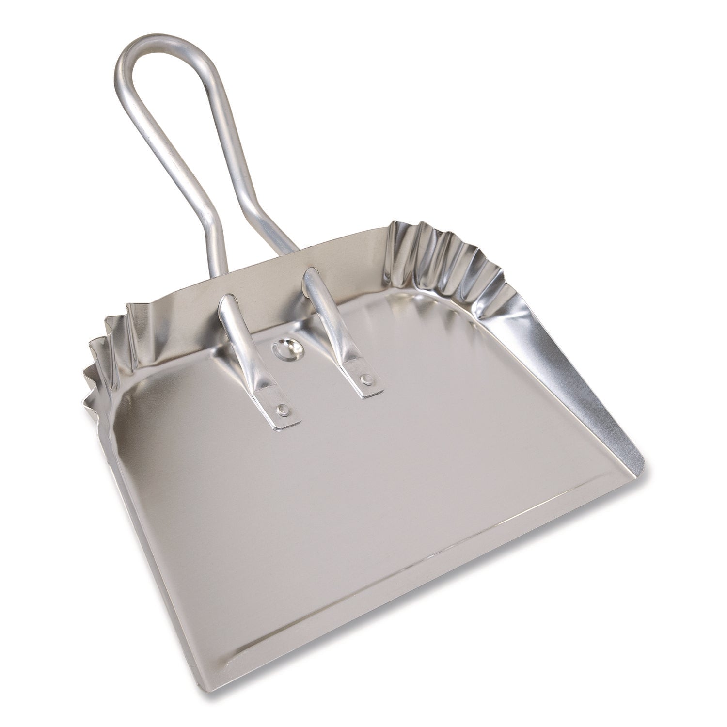 Quickie® Bulldozer Dust Pan, 17" w, Aluminum Handle, Silver