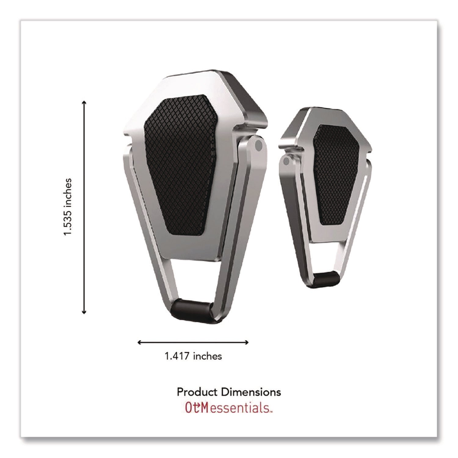 OTM Essentials™ Laptop Kickstand, 2.77" x 0.6" x 3.97, Silver/Black