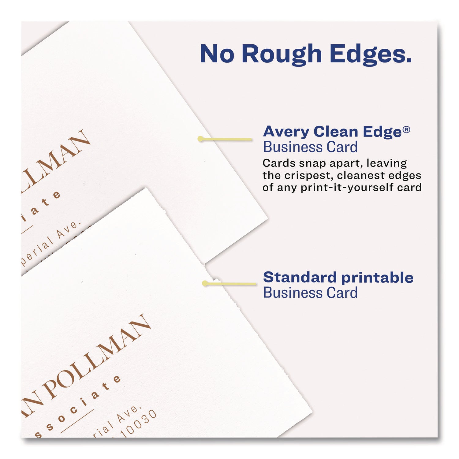 Avery® Print to the Edge Business Cards with Sure Feed Technology, 2 x 3.5, White, 160 Cards, 8/Sheet, 20 Sheets/Pack