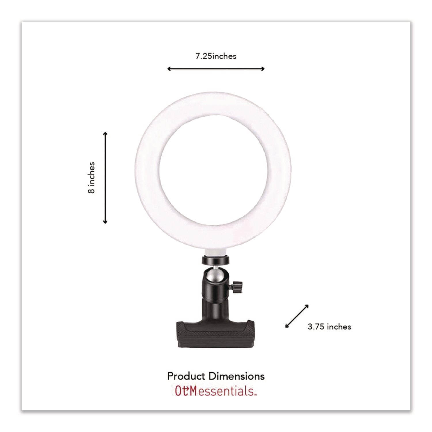 OTM Essentials™ Universal Ring Light, 6" dia, Black