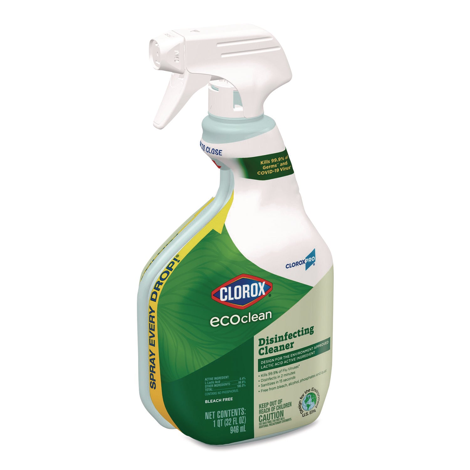 Clorox® Clorox Pro EcoClean Disinfecting Cleaner, Unscented, 32 oz Spray Bottle