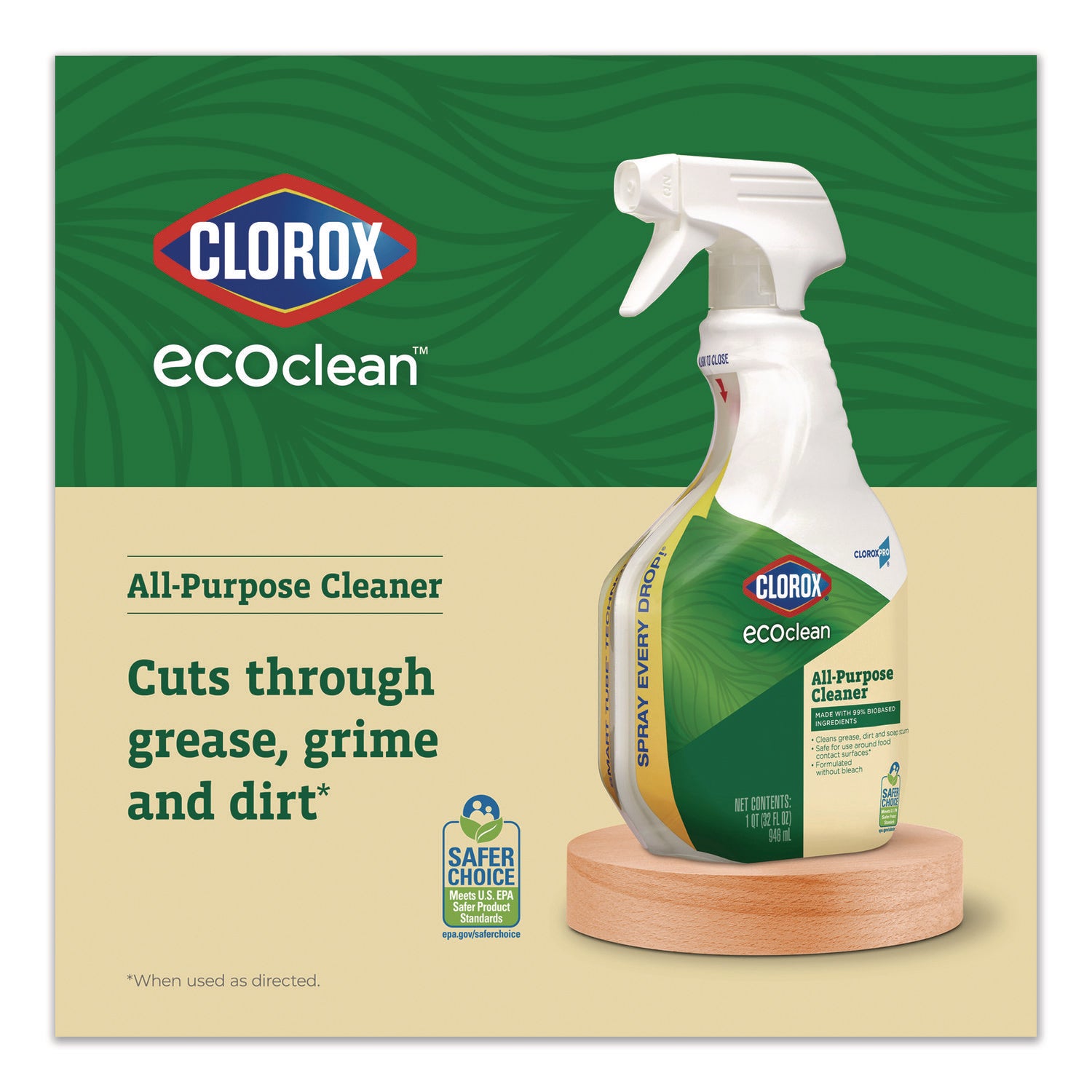 Clorox® Clorox Pro EcoClean Multipurpose Cleaner, Unscented, 32 oz Spray Bottle