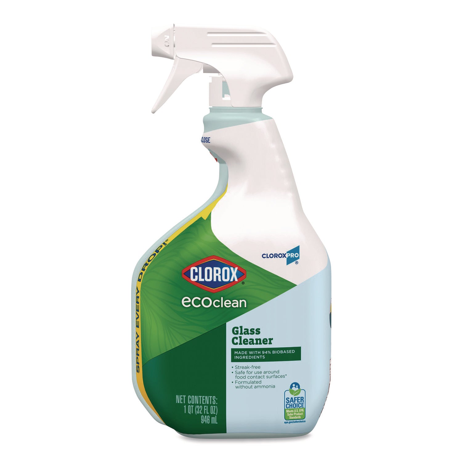 Clorox® Clorox Pro EcoClean Glass Cleaner, Unscented, 32 oz Spray Bottle