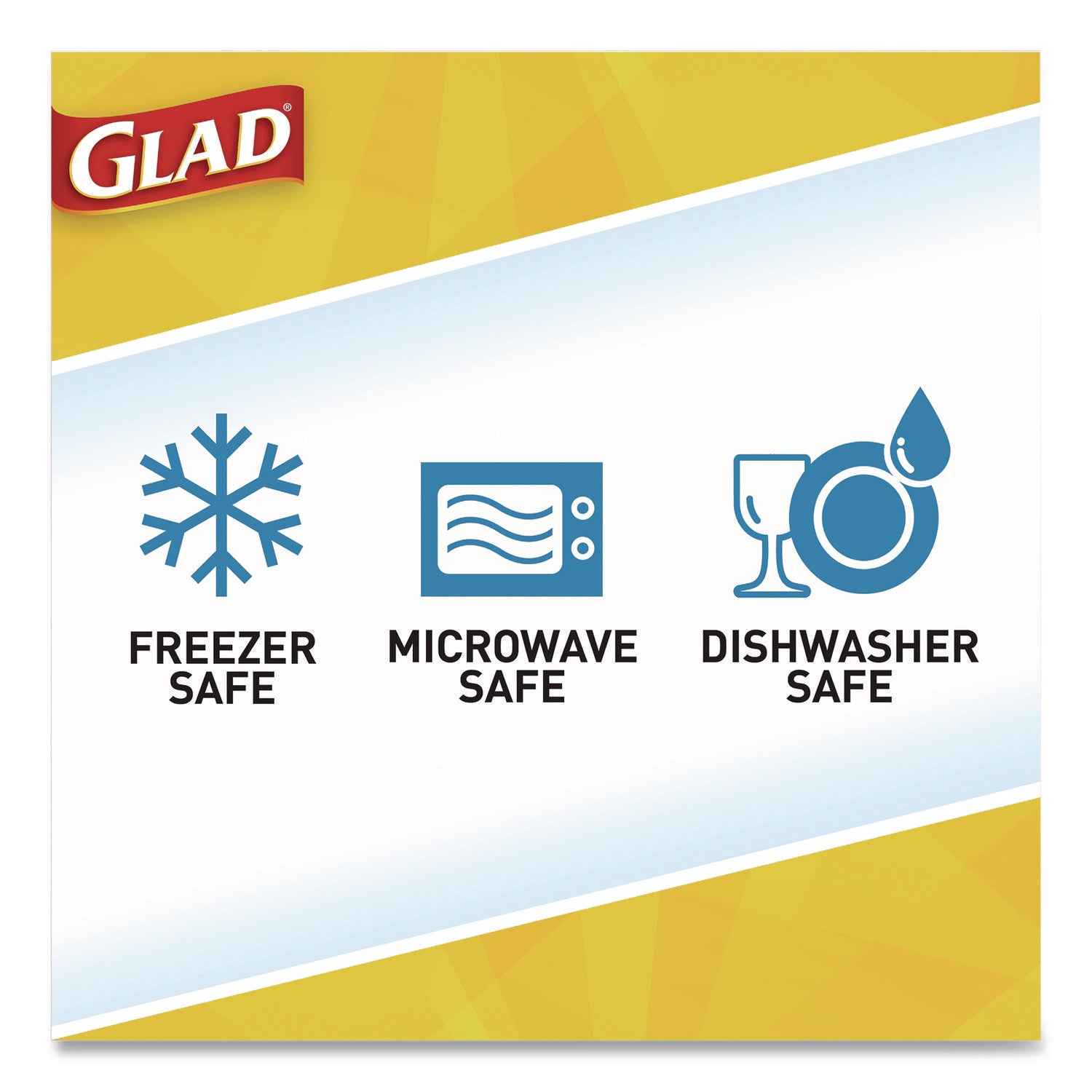 Glad® To Go Lunch Containers, 2 Compartments, 32 oz, Plastic, 4/Pack