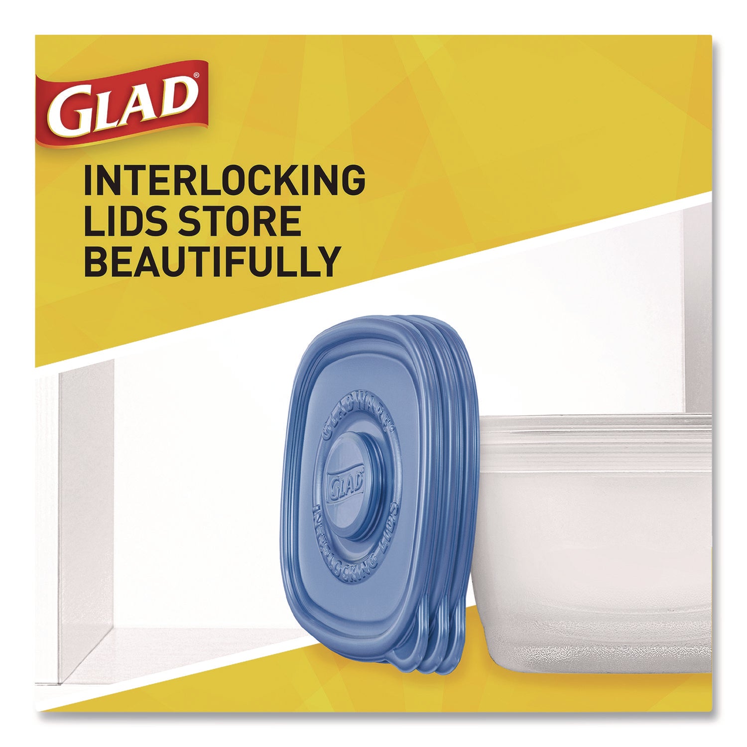 Glad® To Go Lunch Containers, 2 Compartments, 32 oz, Plastic, 4/Pack