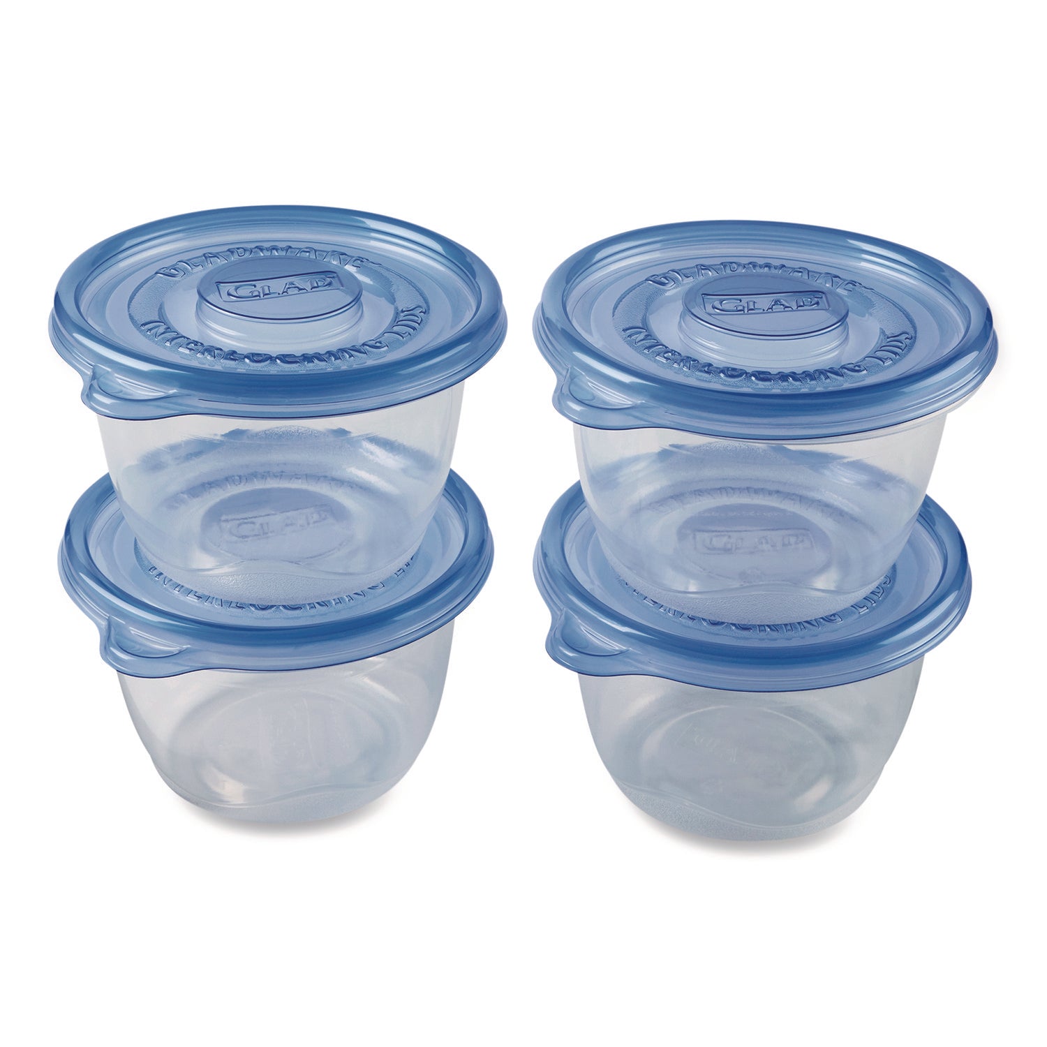 Glad® To Go Lunch Containers, 2 Compartments, 32 oz, Plastic, 4/Pack