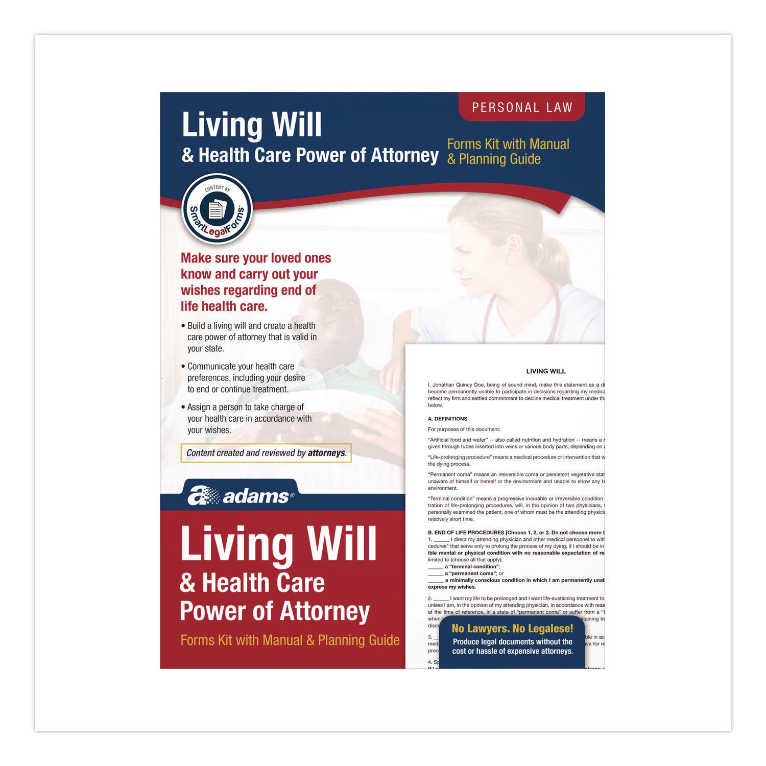 Adams® Living Will and Healthcare POA Form Kit with Instructions and Digital Download, 8.5 x 11, Unlimited Number of Forms