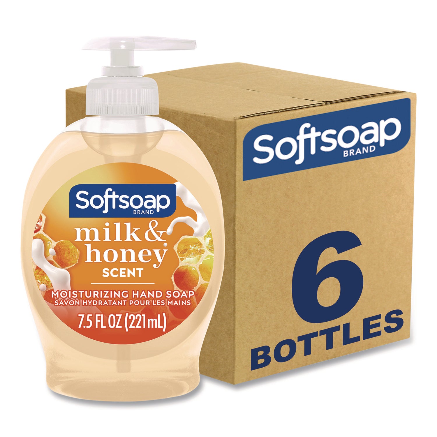 Softsoap® Liquid Hand Soap Pumps, Milk and Honey Scent, 7.5 oz, 6/Carton