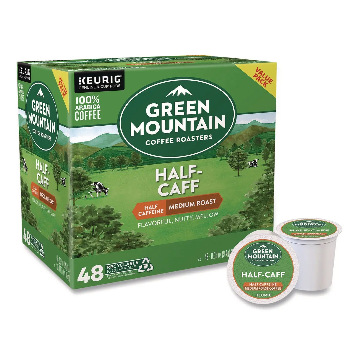 Green Mountain Coffee® Half-Caff Coffee K-Cups, 0.33 oz, 48/Box Green Mountain Coffee® Flipcost