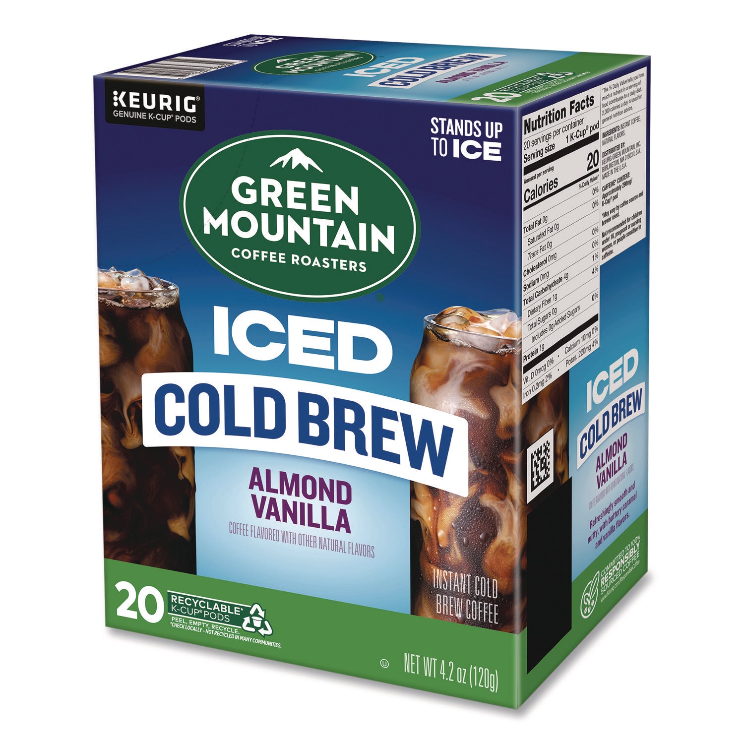 Green Mountain Coffee® Almond Vanilla Brew Over Ice Coffee K-Cups, 0.21 oz, 20/Box