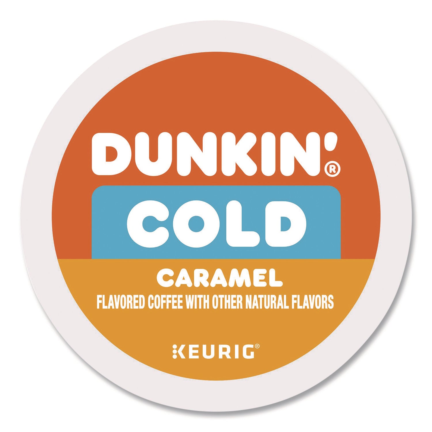 Dunkin'® Cold Iced Coffee K-Cups, Caramel, 0.44 oz, 22/Box