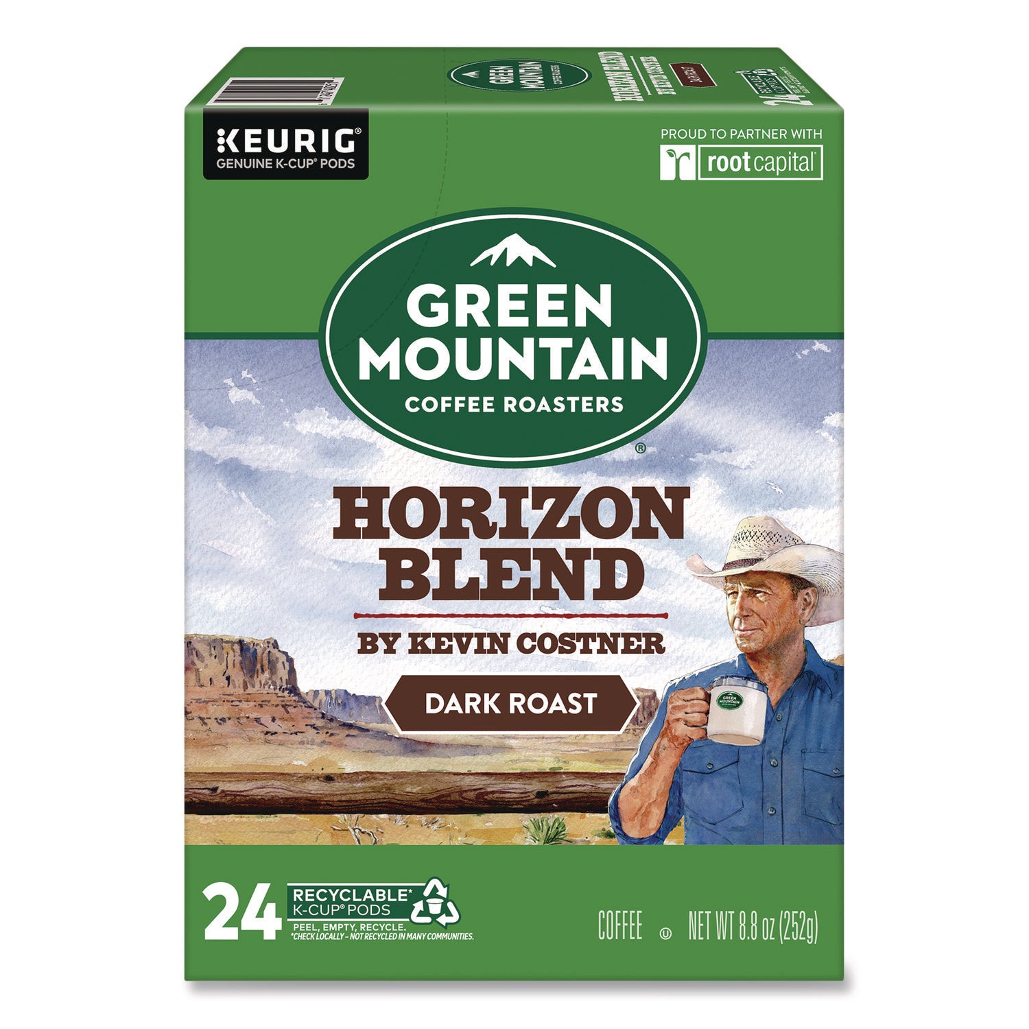 Green Mountain Coffee® Horizon Blend by Kevin Costner Coffee K-Cups, 0.37 oz, 24/Box