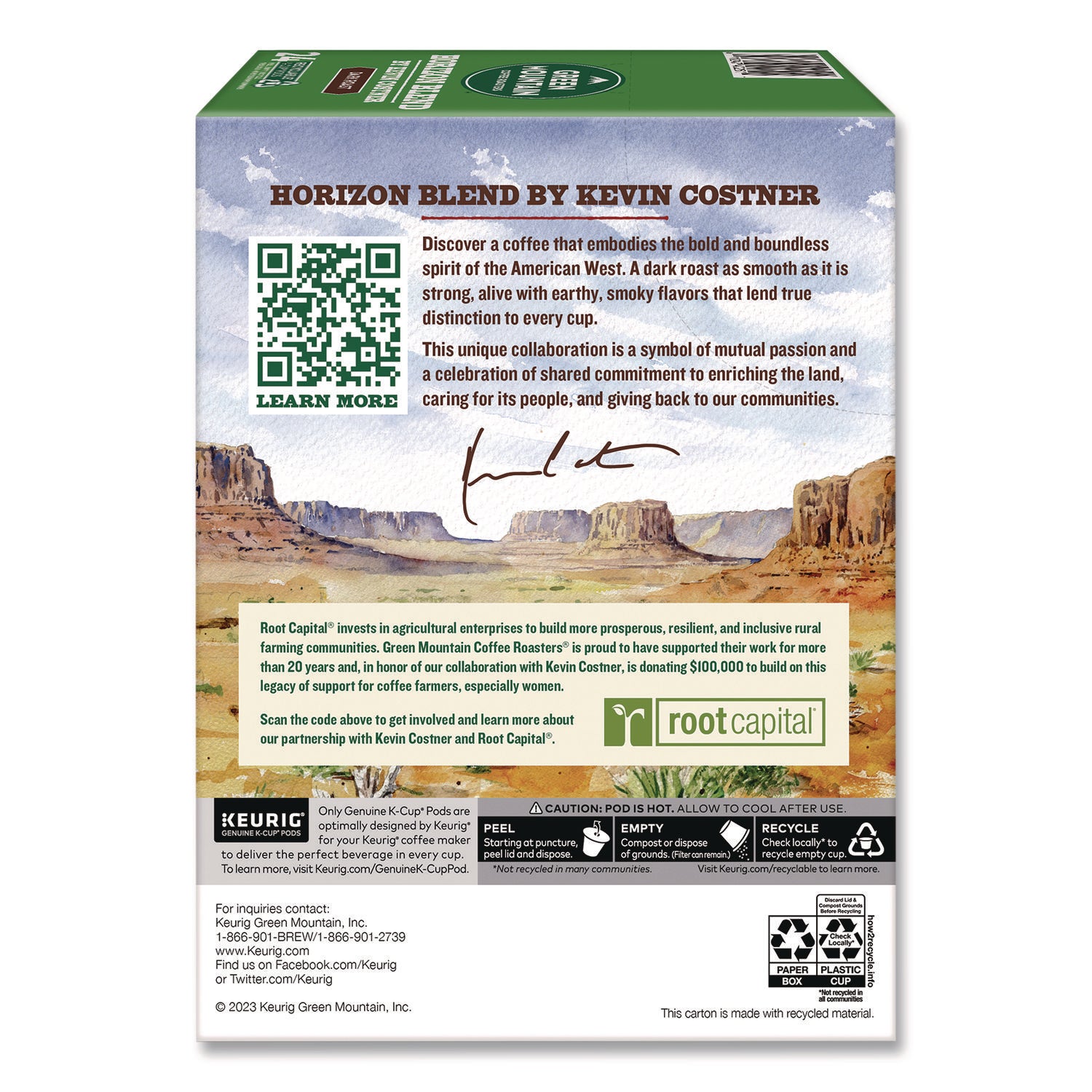 Green Mountain Coffee® Horizon Blend by Kevin Costner Coffee K-Cups, 0.37 oz, 24/Box