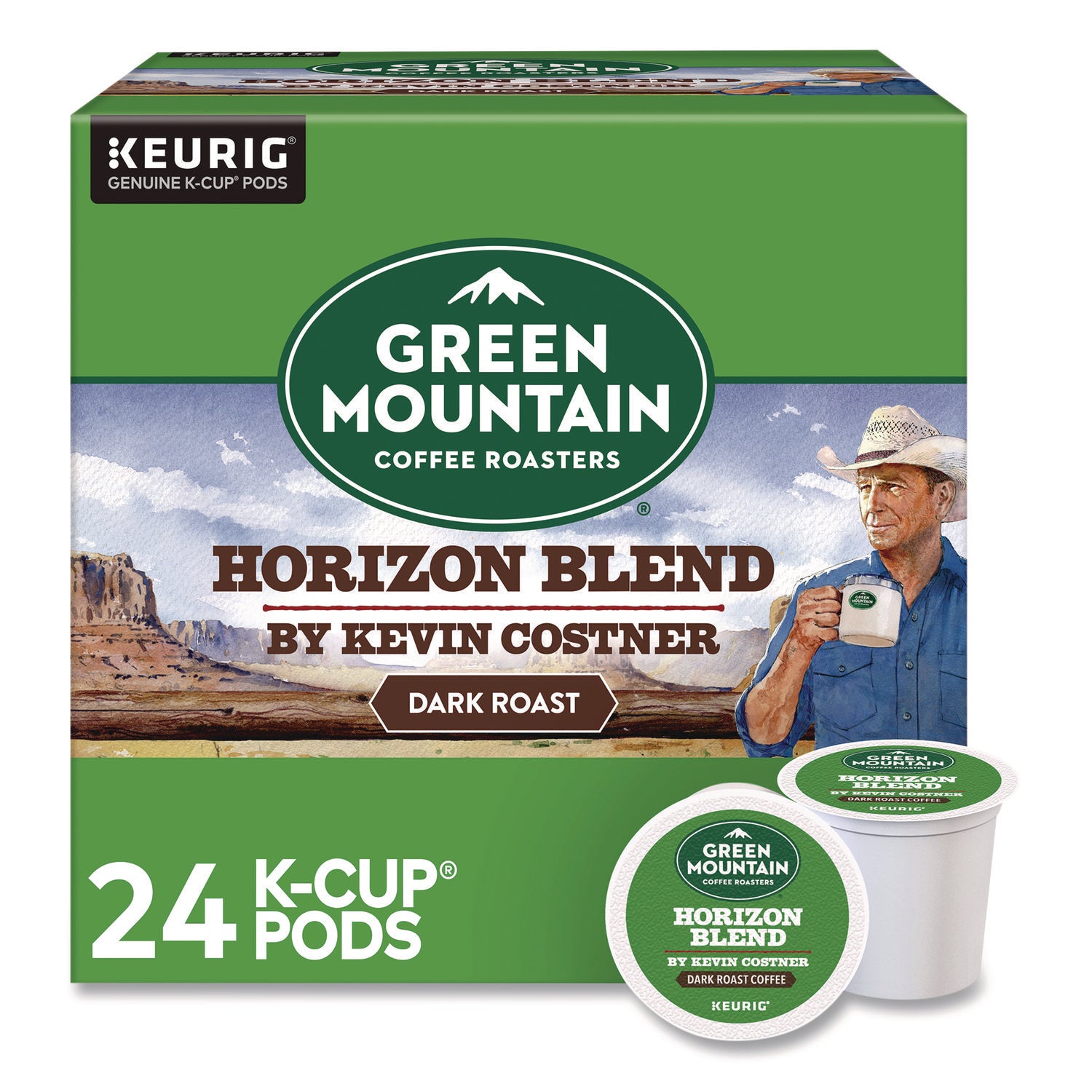 Green Mountain Coffee® Horizon Blend by Kevin Costner Coffee K-Cups, 0.37 oz, 24/Box