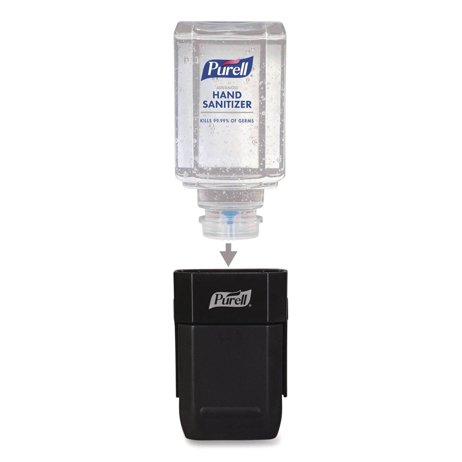 PURELL® ES1 Hand Sanitizer Dispenser Starter Kit, 450 mL, 3.12 x 5.88 x 5.81, Graphite