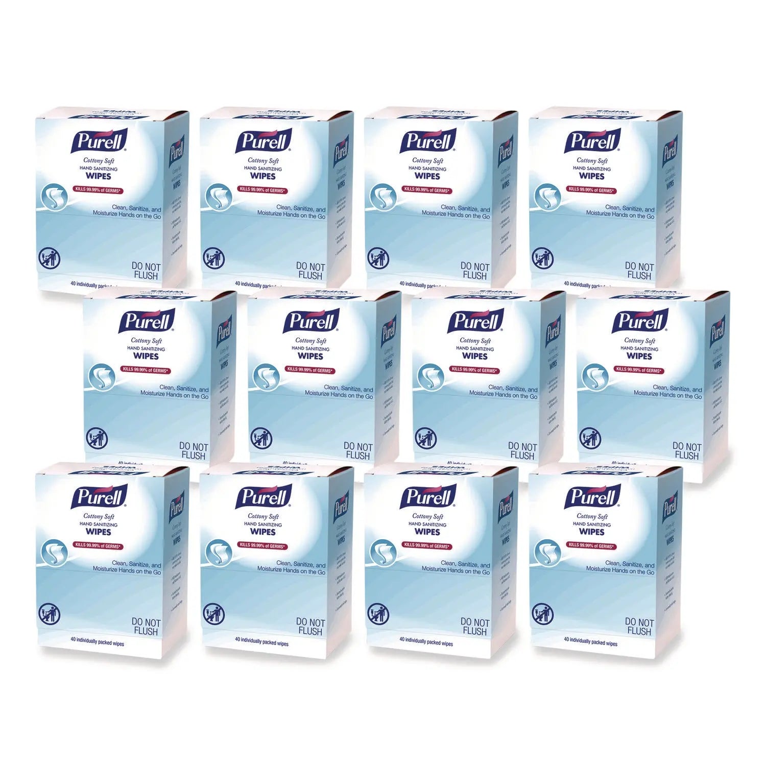 PURELL® Cottony Soft Individually Wrapped Sanitizing Hand Wipes, 5 x 7, Herbal Scent, White, 480/Carton PURELL® Flipcost