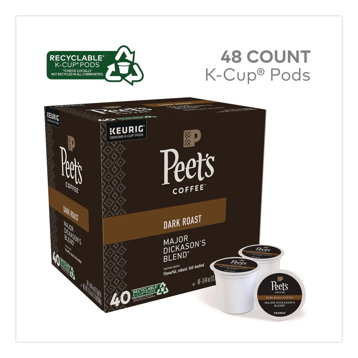 Peet's Coffee & Tea® Major Dickason's Blend K-Cups, 0.44 oz, 40/Box Peet's Coffee & Tea® Flipcost