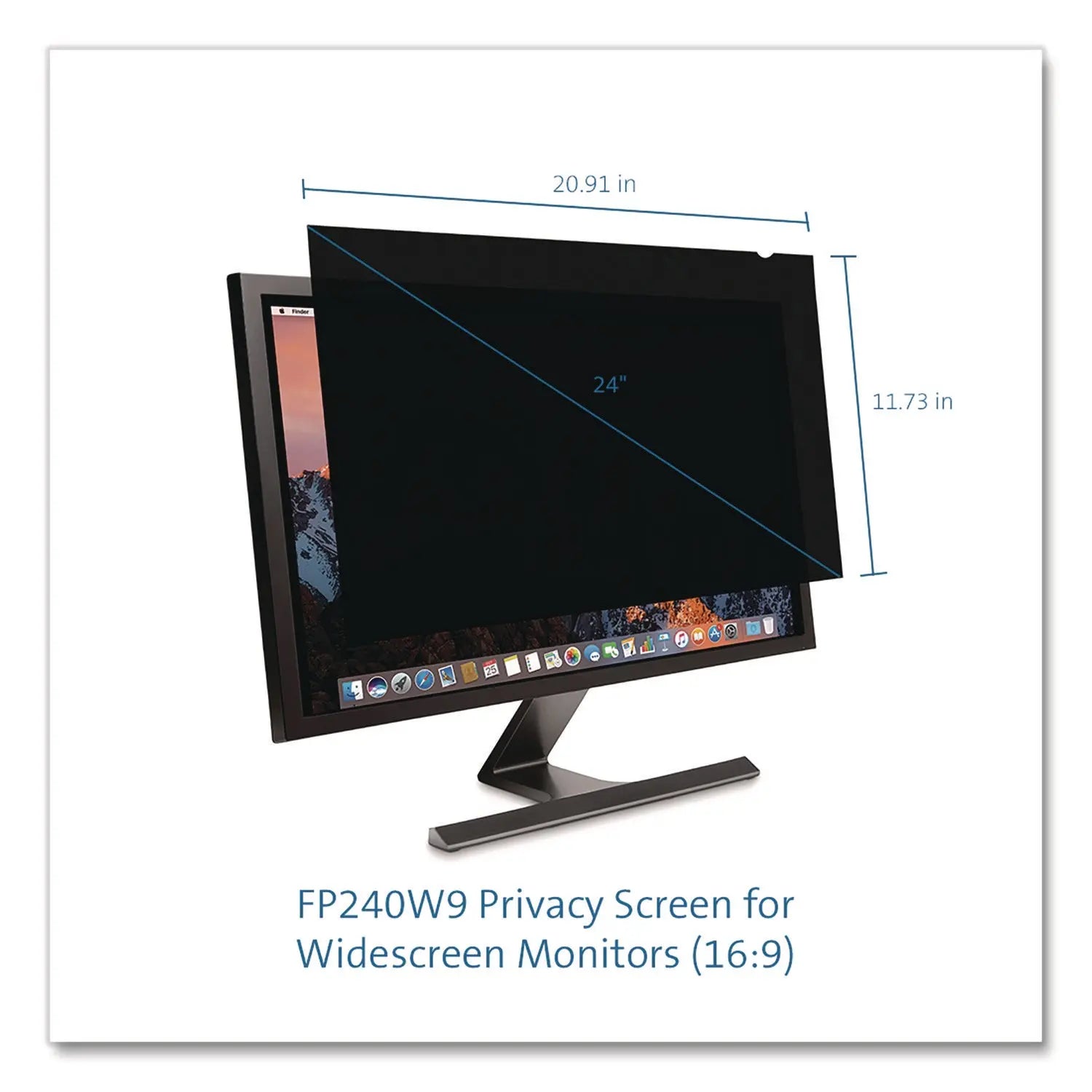 Kensington® Anti-Glare Reversible Privacy Screen for 24" Widescreen Flat Panel Monitor, 16:9 Aspect Ratio Kensington® Flipcost