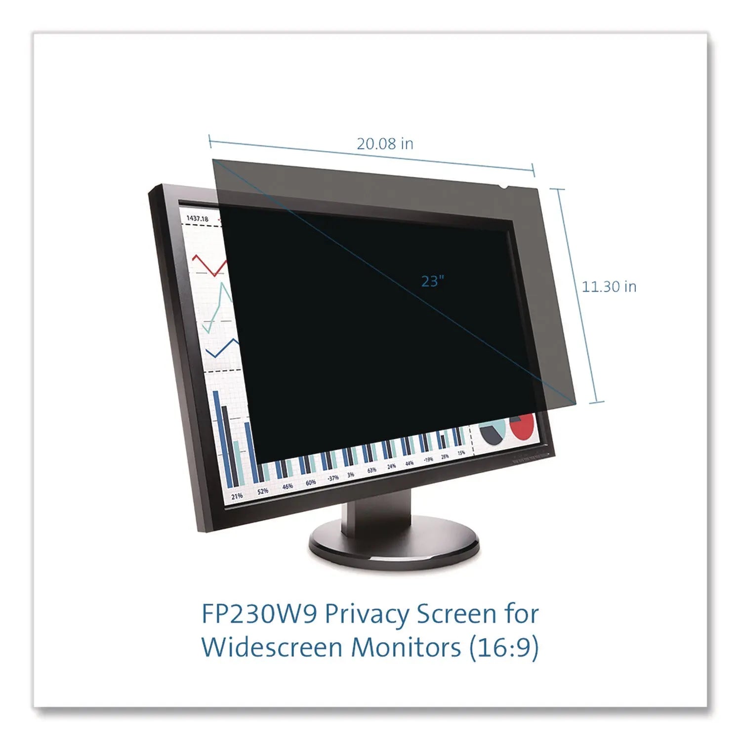 Kensington® Anti-Glare Reversible Privacy Screen for 23" Widescreen Flat Panel Monitor, 16:9 Aspect Ratio Kensington® Flipcost