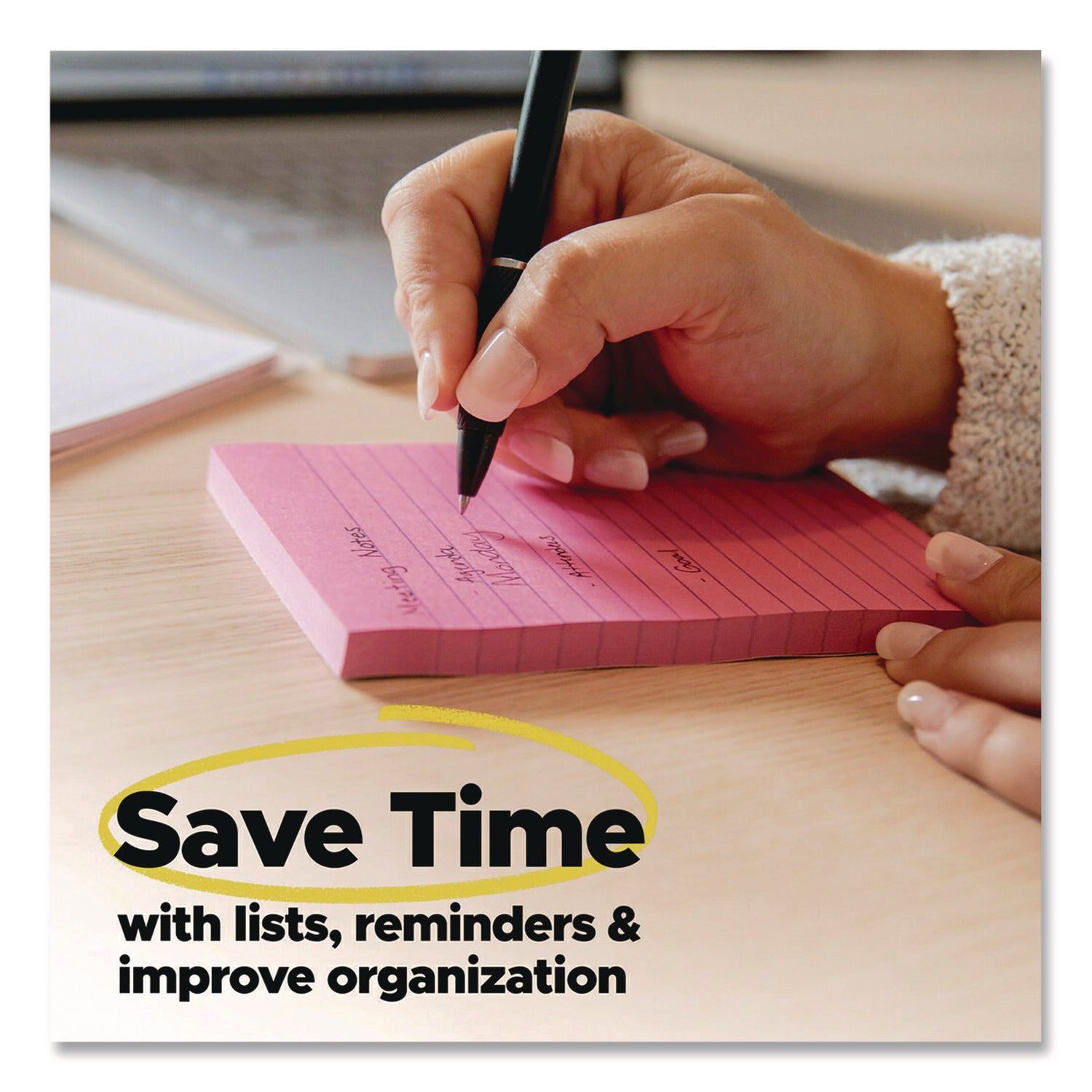 Post-it® Notes Super Sticky Super Sticky Notes, 3 x 3, Mulberry, 90 Sheets/Pad, 5 Pads/Pack