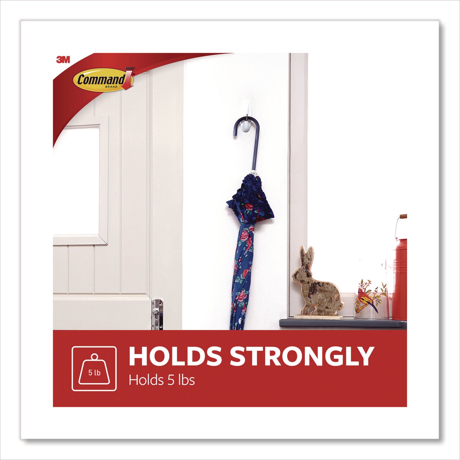 Command™ Large Wire Hook, Metal/Plastic, White, Supports 5 lbs