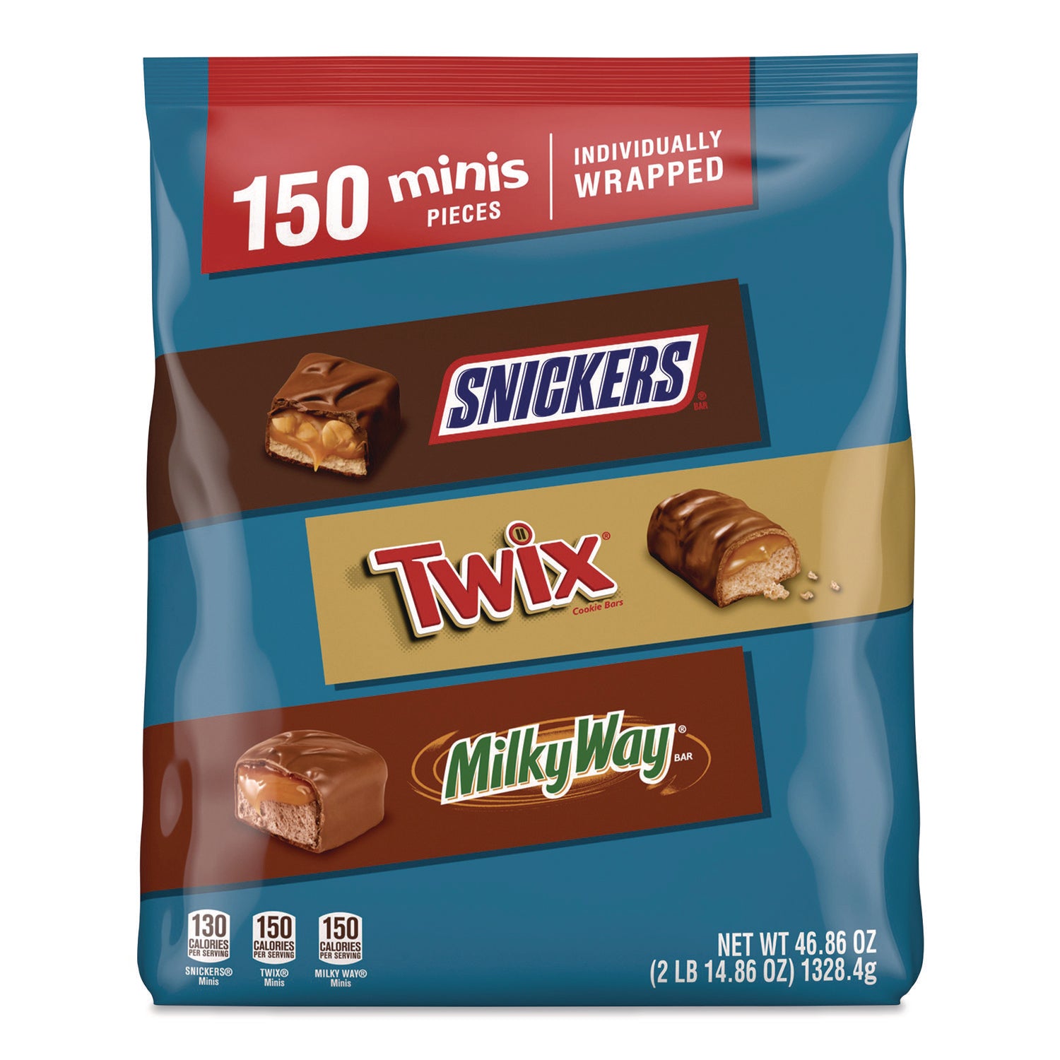 MARS Minis Variety Pack, Assorted, 46.86 oz Bag, 150 Pieces