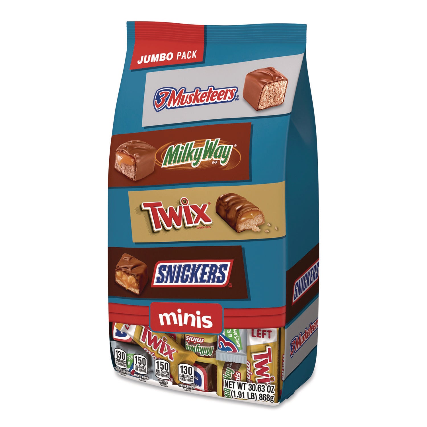 MARS Minis Variety Jumbo Pack, Assorted, 30.63 oz Bag