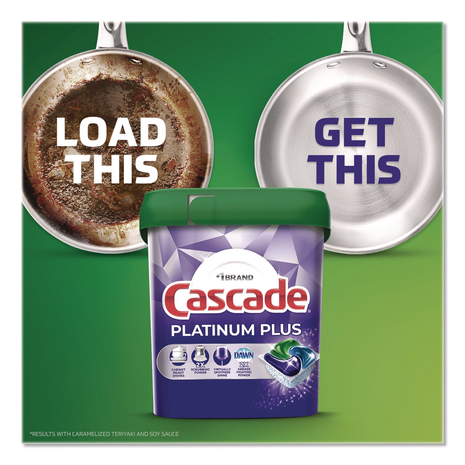 Cascade® Platinum Plus ActionPacs Dishwasher Detergent Pods, Fresh Scent, 28.4 oz Tub, 52/Pack