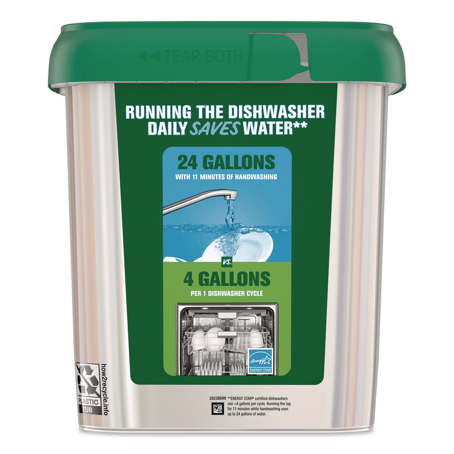 Cascade® ActionPacs, Fresh Scent, 38.6 oz Tub, 74/Pack