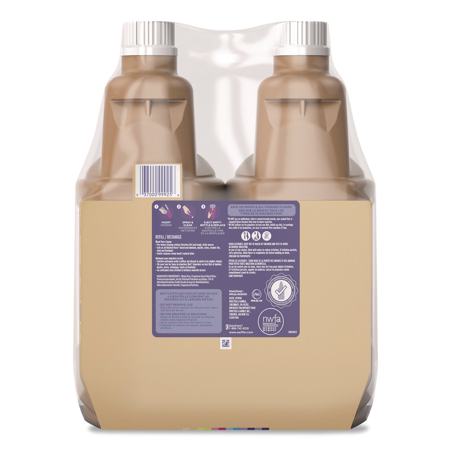 Swiffer® WetJet System Wood Cleaning Solution Refill, Woodsy Scent, 42.2 oz Bottle, 2/Pack