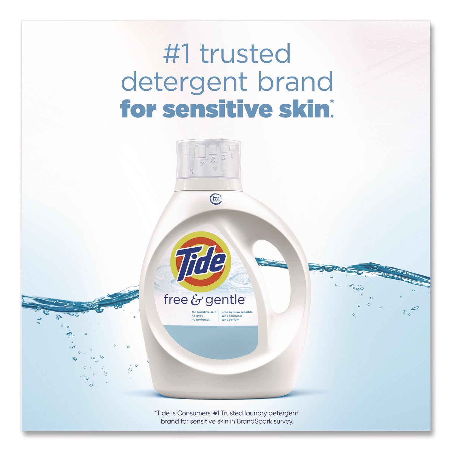 Tide® Free and Gentle Liquid Laundry Detergent, 64 Loads, 84 oz Bottle