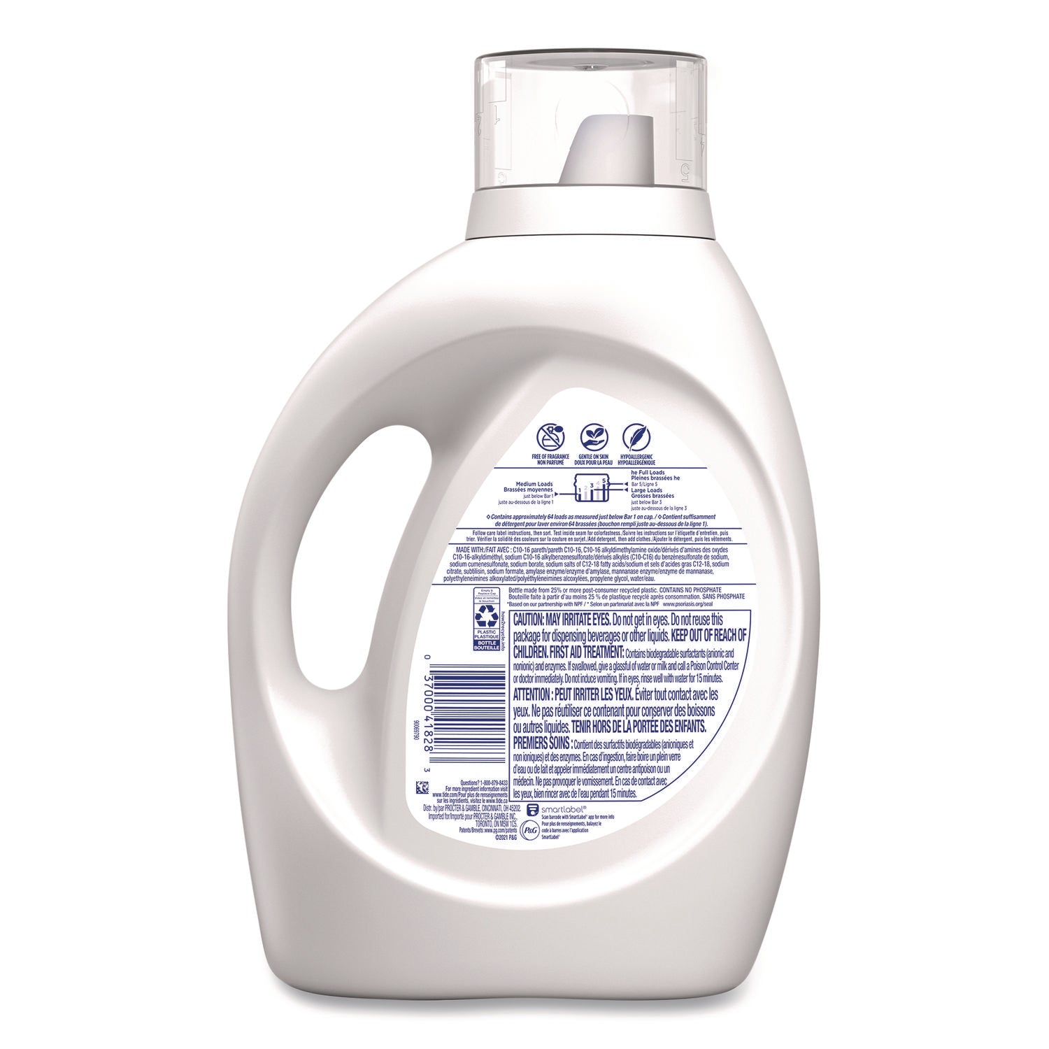 Tide® Free and Gentle Liquid Laundry Detergent, 64 Loads, 84 oz Bottle